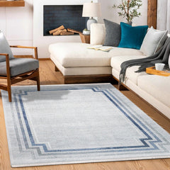 Alia Gri Çerçeveli Akrilik Makine Halısı