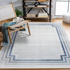 Alia Gri Çerçeveli Akrilik Makine Halısı