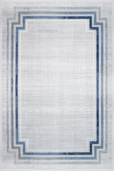 Light Gray Dark Gray Modern Geometric Living Room Rug Frame - Cotton