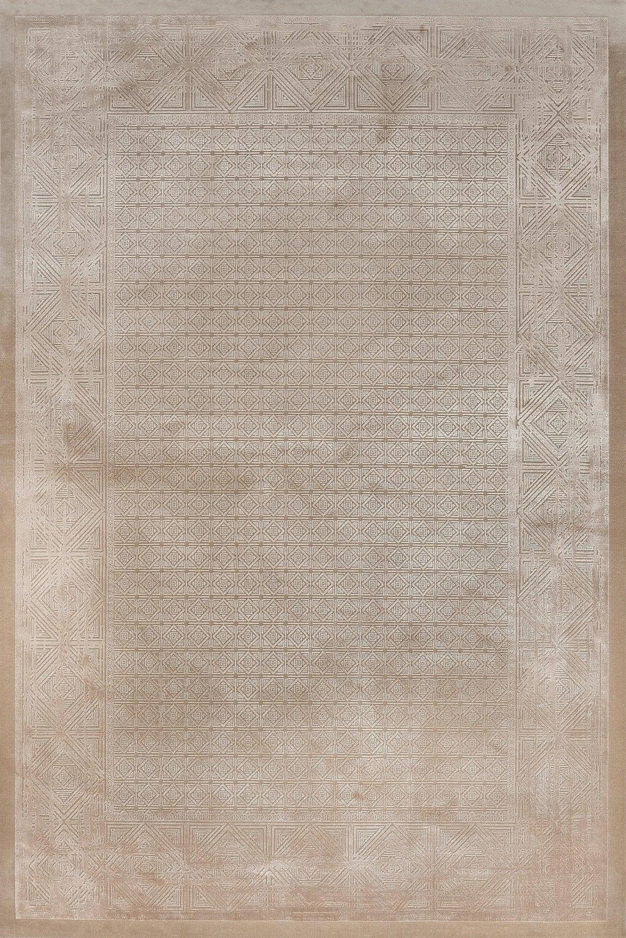 Bej Dokulu Minimalist Halı - Yıkanabilir - Kaymaz Taban - Pati Dostu