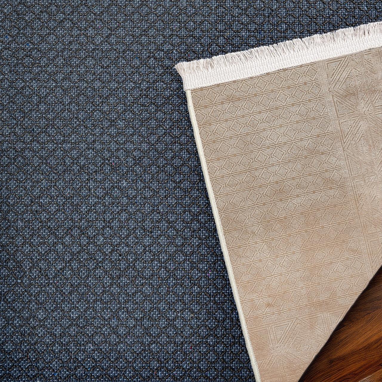 Bej Dokulu Minimalist Halı - Yıkanabilir - Kaymaz Taban - Pati Dostu