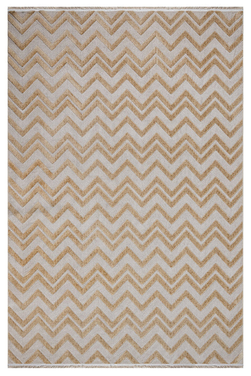 Slate Krem Geometrik Polyester Makine Alan Halısı