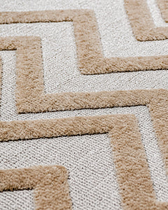 Slate Krem Geometrik Polyester Makine Alan Halısı