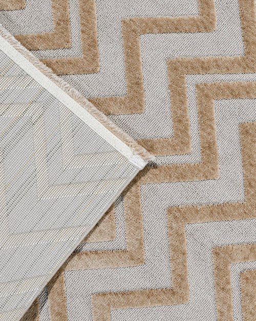 Slate Krem Geometrik Polyester Makine Alan Halısı