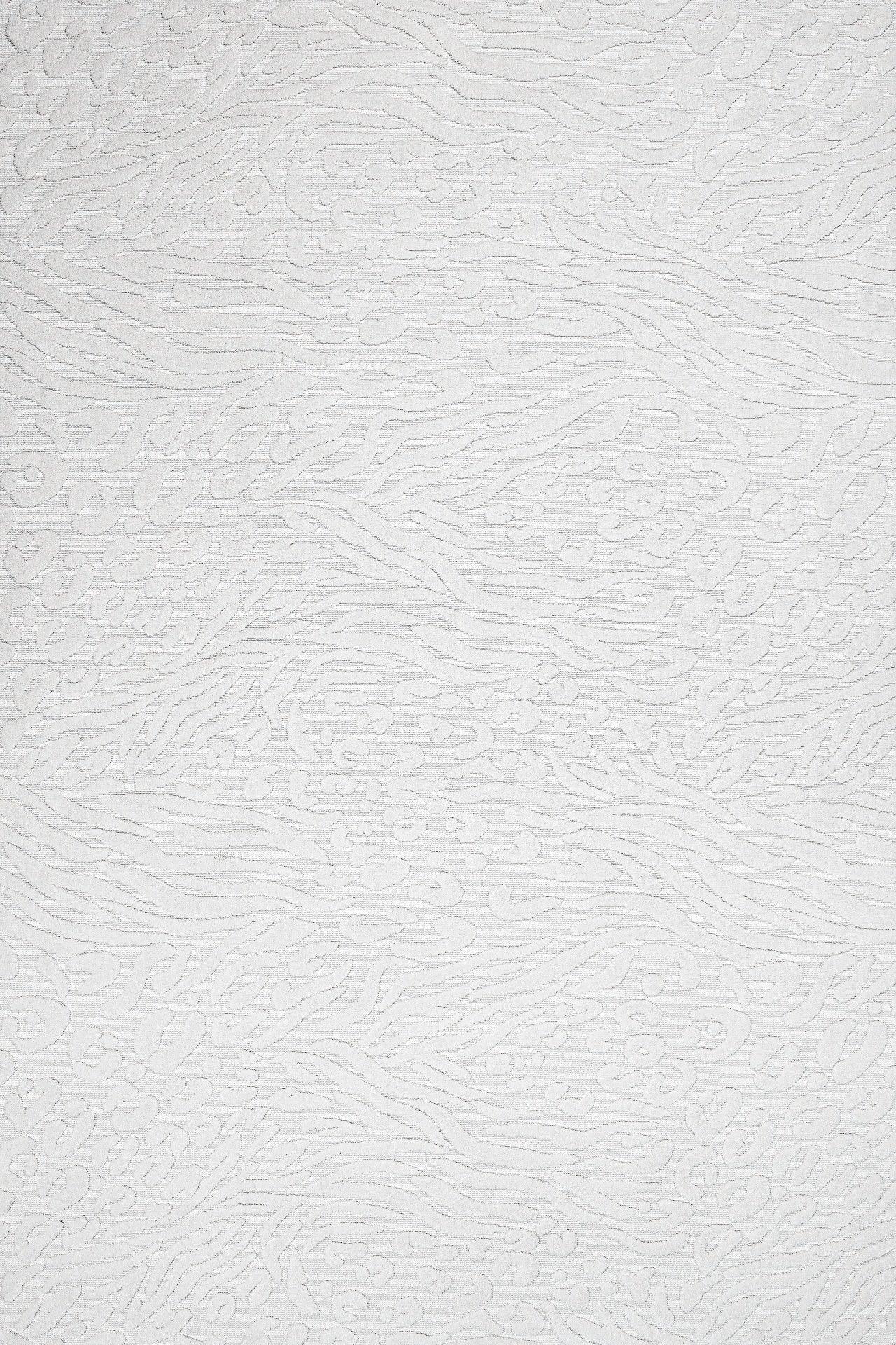 Beyaz Ekru Geometrik Geometrik Desenli Halı - Yıkanabilir - Kaymaz Taban - Pati Dostu