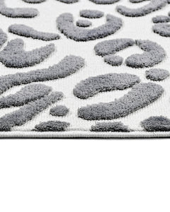 Sterling Gri Geometrik Polyester Makine Alan Halısı