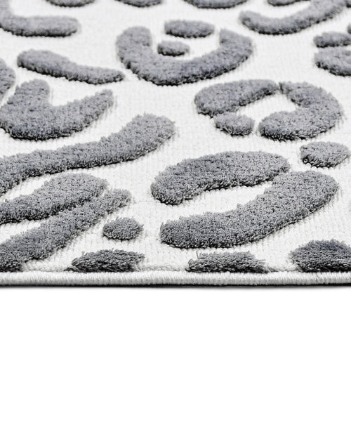 Sterling Gri Geometrik Polyester Makine Alan Halısı