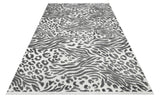 White Gray Modern Living Room Rug - Polyester Machine Woven