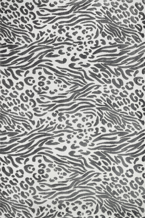 Sterling Gri Geometrik Polyester Makine Halısı