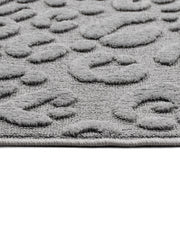 Wicker Gri Geometrik Polyester Makine Halısı