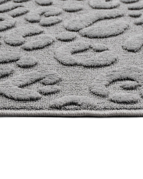 Wicker Gri Geometrik Polyester Makine Halısı