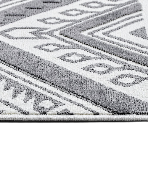 Shadow Gri Geometrik Polyester Makine Halısı