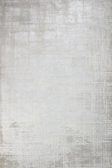 Light Grey Silver Modern Living Room Rug - Cotton