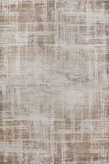 Beige Light Brown Distressed Living Room Rug - Cotton