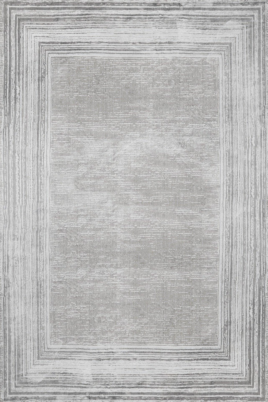 Gri Bordürlü Minimalist Halı - Yıkanabilir - Kaymaz Taban - Pati Dostu