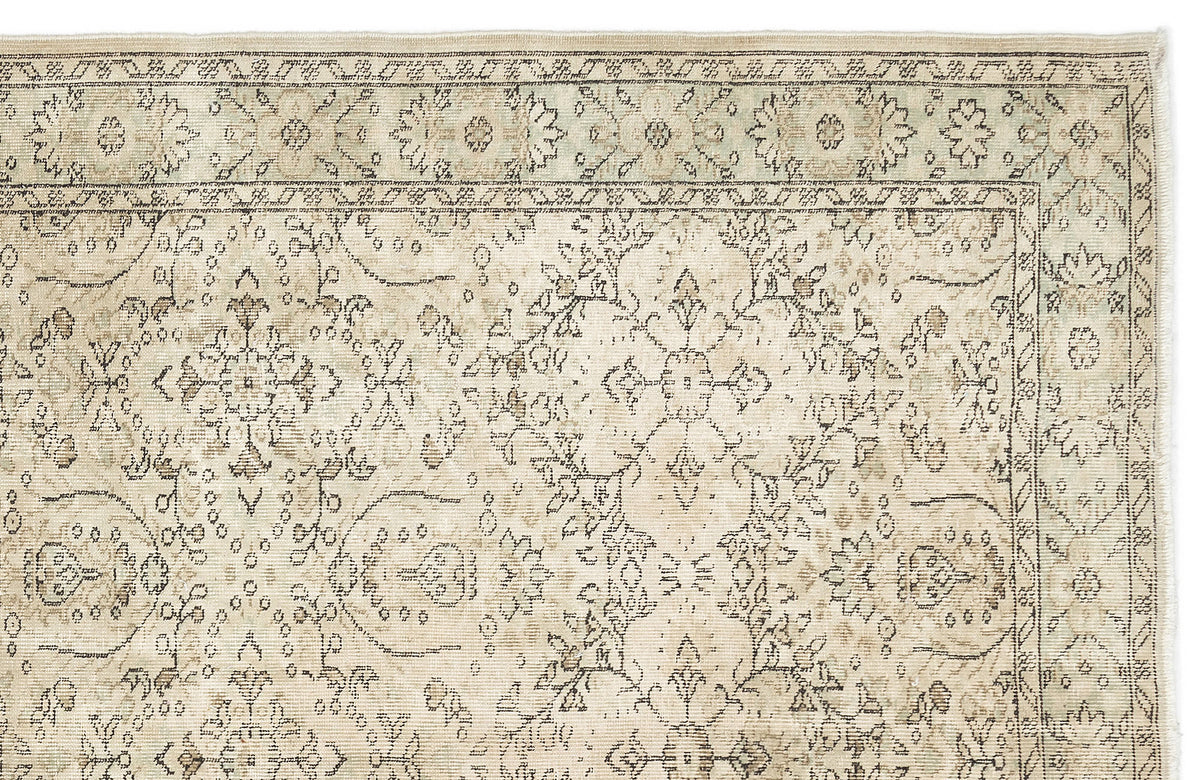 Tirena Bej ve Gri Çiçek Desenli El Dokuma Halı 182x293 cm – detay görünümü