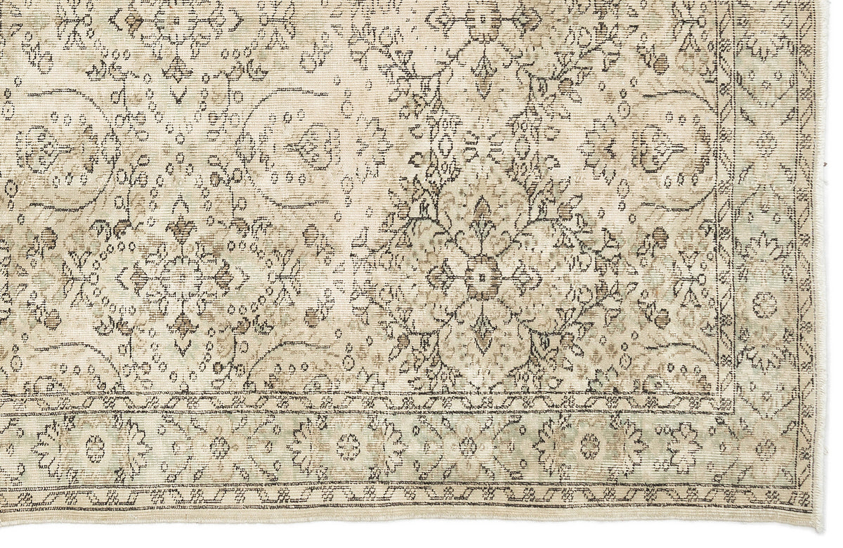 Tirena Bej ve Gri Çiçek Desenli El Dokuma Halı 182x293 cm – detay görünümü