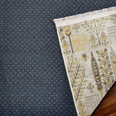 Krem Etnik Modern Etnik Desenli Halı  | Makinada Yıkanabilir | Hav Toz Vermez | Leke Tutmayan | Kaymaz Taban | Dijital Makine Baskı | Salon Yolluk Mutfak Halısı