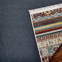 Bej Etnik Modern Etnik Desenli Halı  | Makinada Yıkanabilir | Hav Toz Vermez | Leke Tutmayan | Kaymaz Taban | Dijital Makine Baskı | Salon Yolluk Mutfak Halısı