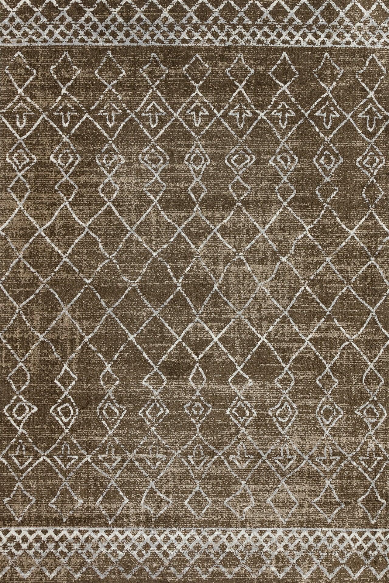 Krem Vizon Baklava Geometrik Halı - Yıkanabilir - Kaymaz Taban - Pati Dostu