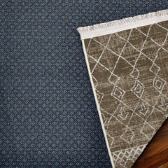 Kahve Etnik Modern Etnik Desenli Halı  | Makinada Yıkanabilir | Hav Toz Vermez | Leke Tutmayan | Kaymaz Taban | Dijital Makine Baskı | Salon Yolluk Mutfak Halısı