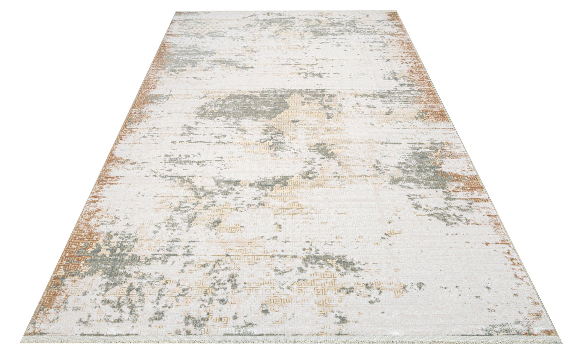 Bej Krem Dokulu Modern Triko Halı - Pati Dostu - Toz Vermez