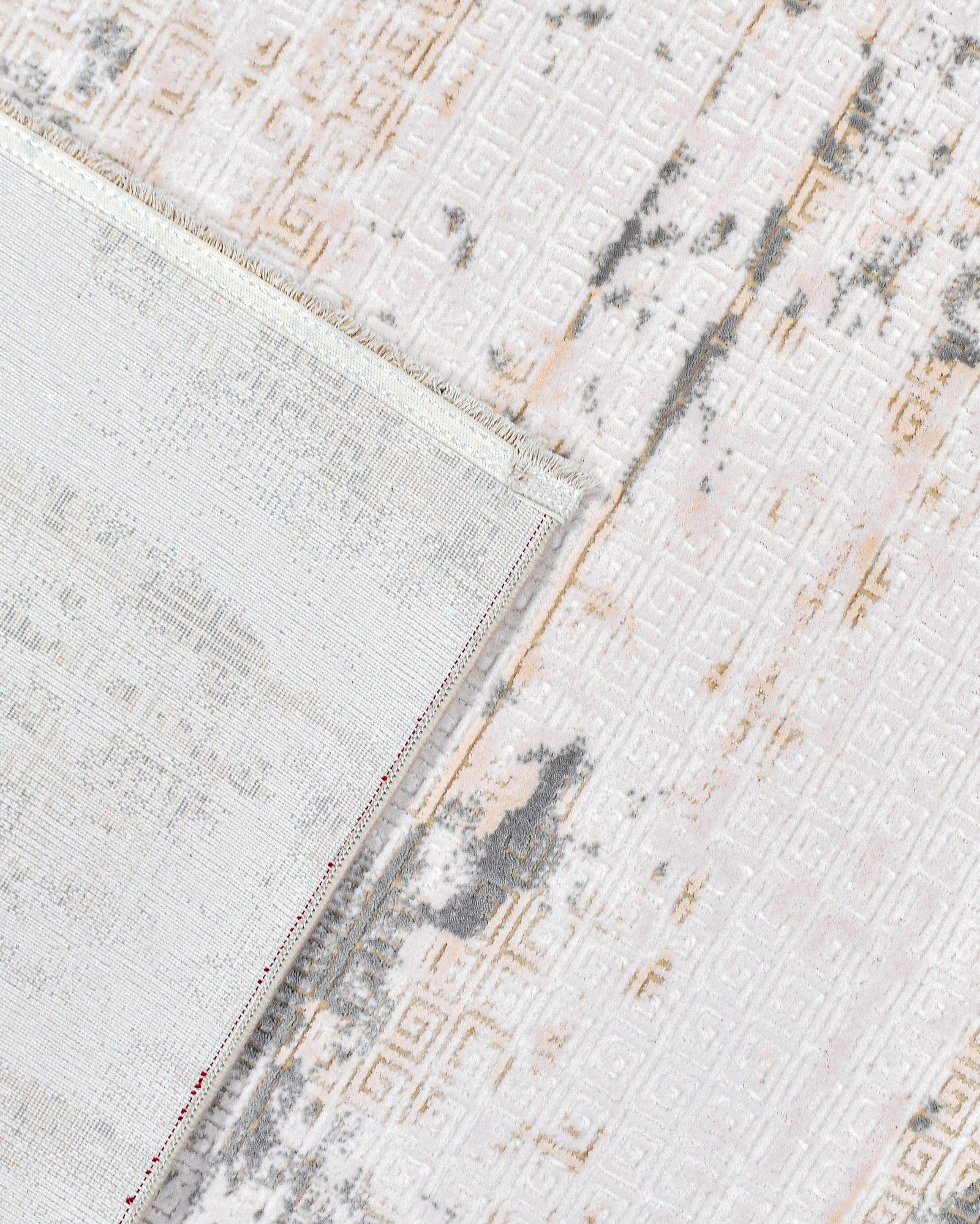 Bej Krem Dokulu Modern Triko Halı - Pati Dostu - Toz Vermez