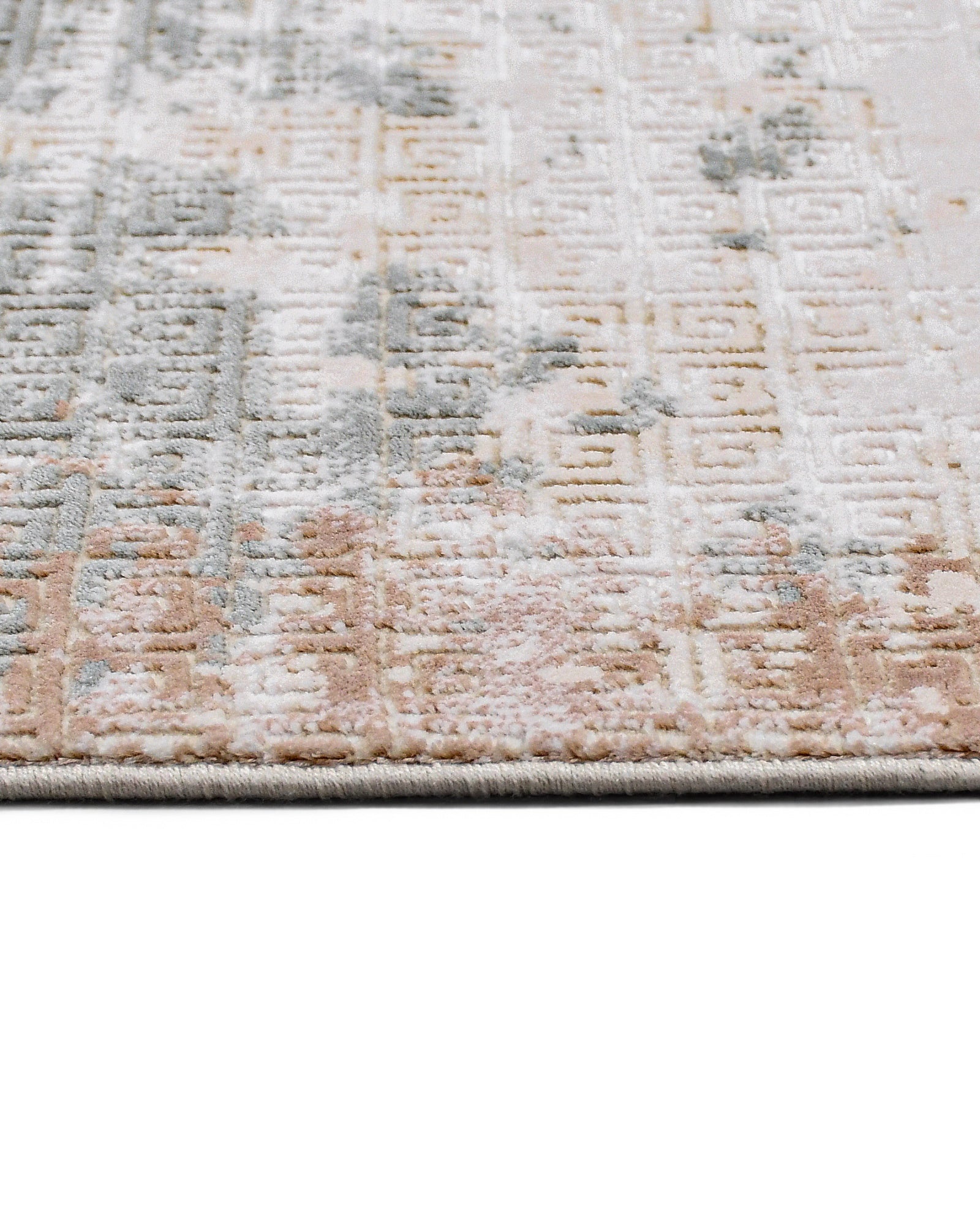 Bej Krem Dokulu Modern Triko Halı - Pati Dostu - Toz Vermez