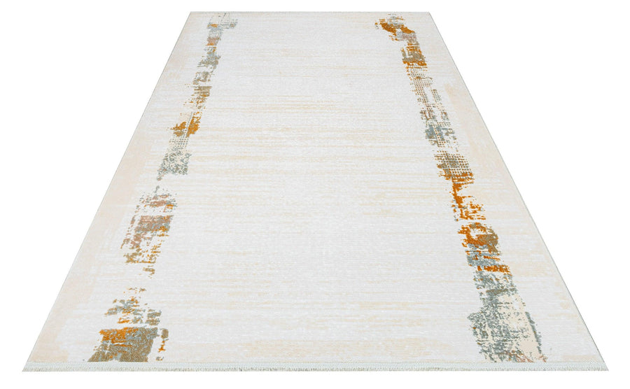 Gold Krem Bordürlü Modern Triko Halı - Pati Dostu - Toz Vermez