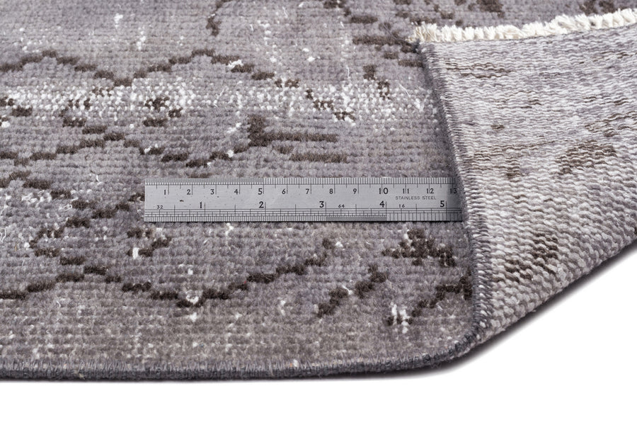 Tirena Gri ve Antrasit Soyut Desenli El Dokuma Halı 160x276 cm – detay görünümü