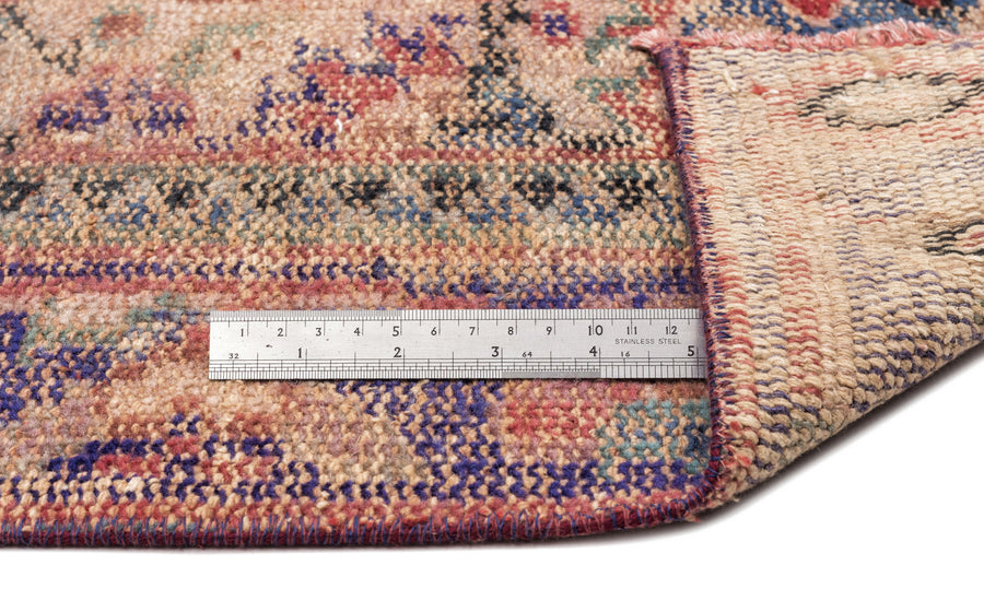Tirena Kırmızı ve Lacivert Madalyon Desenli El Dokuma Halı 164x289 cm – detay görünümü