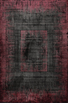 Bordo Modern Etnik Desenli Pamuk Makinada Yıkanabilir Hav Toz Vermez Leke Tutmayan Kaymaz Taban Dijital Makine Baskı Salon Yolluk Mutfak Halı