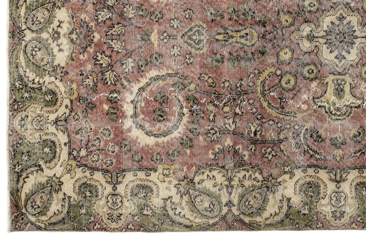 Tirena Gümüş ve Kırmızı Madalyon Desenli El Dokuma Halı 158x265 cm – detay görünümü