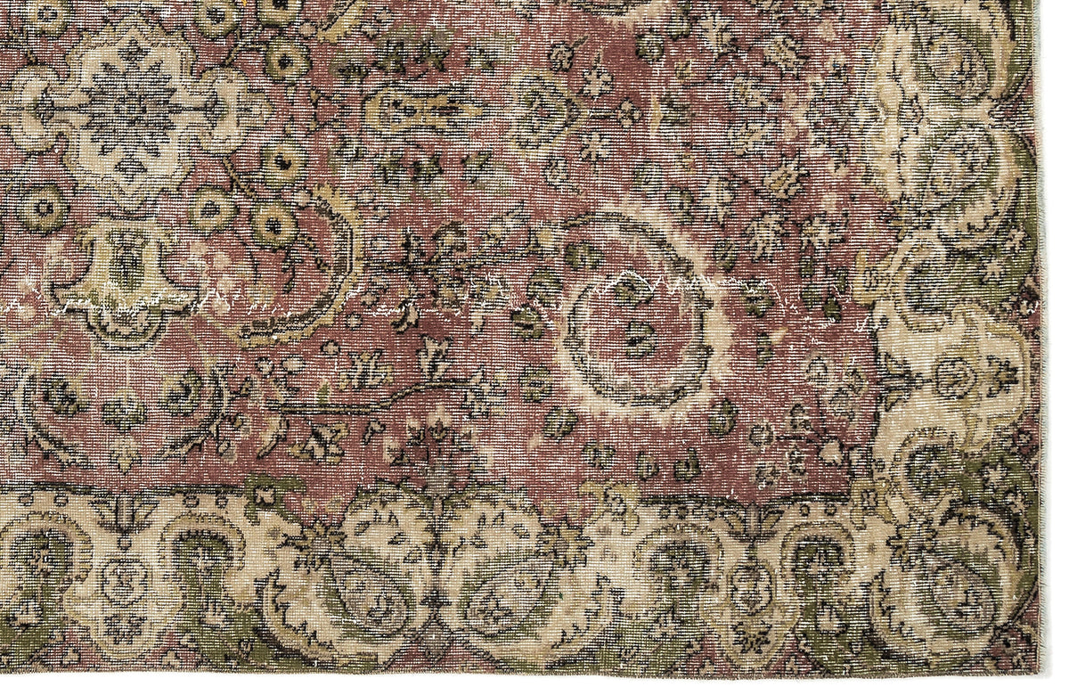 Tirena Gümüş ve Kırmızı Madalyon Desenli El Dokuma Halı 158x265 cm – detay görünümü