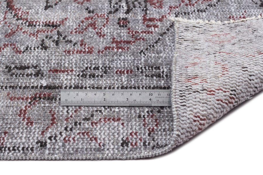 Tirena Gri ve Bordo Madalyon Desenli El Dokuma Halı 161x271 cm – detay görünümü