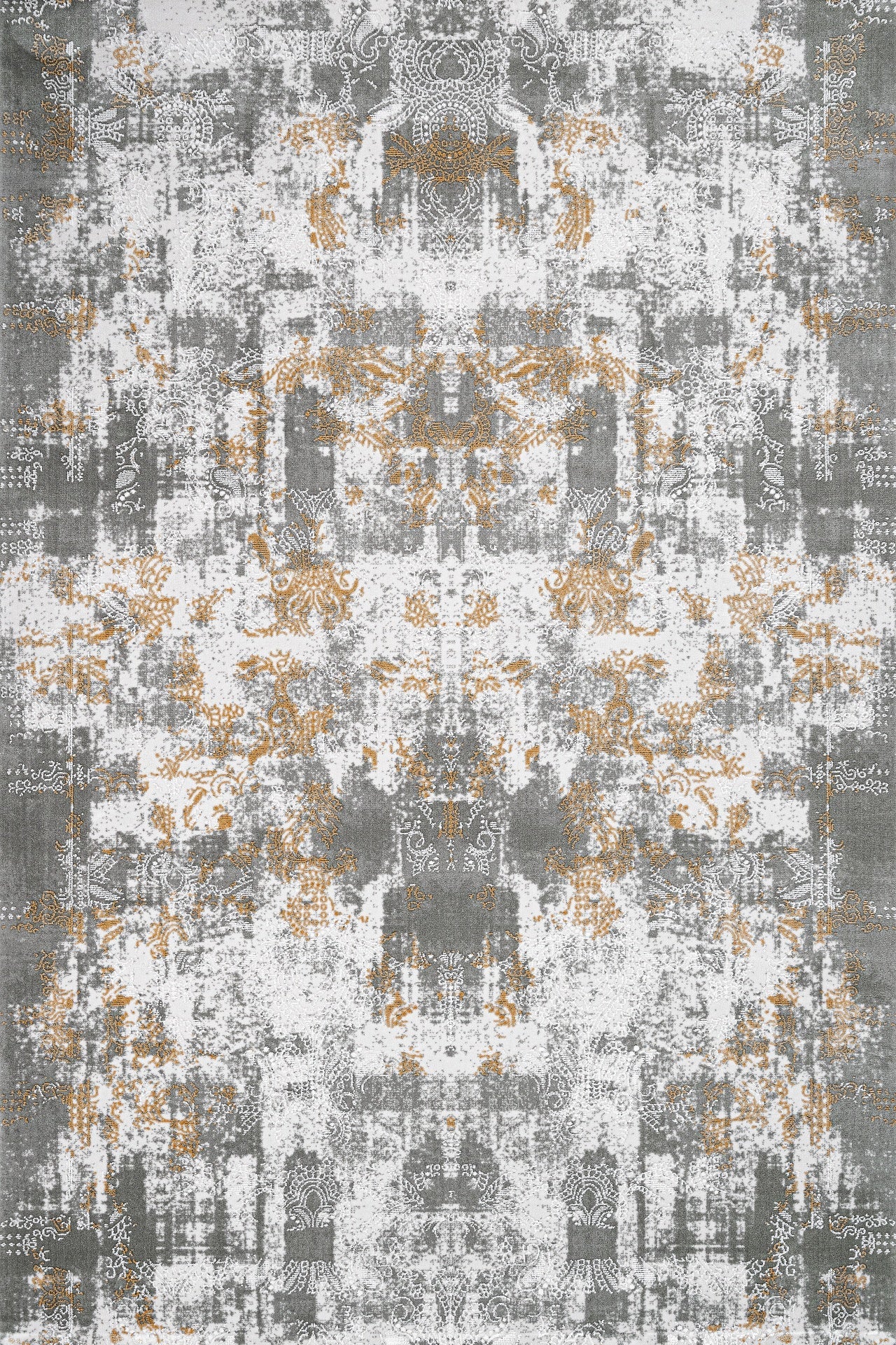 Antrasit Gold Dokulu Eskitme Halı - Yıkanabilir - Kaymaz Taban - Pati Dostu