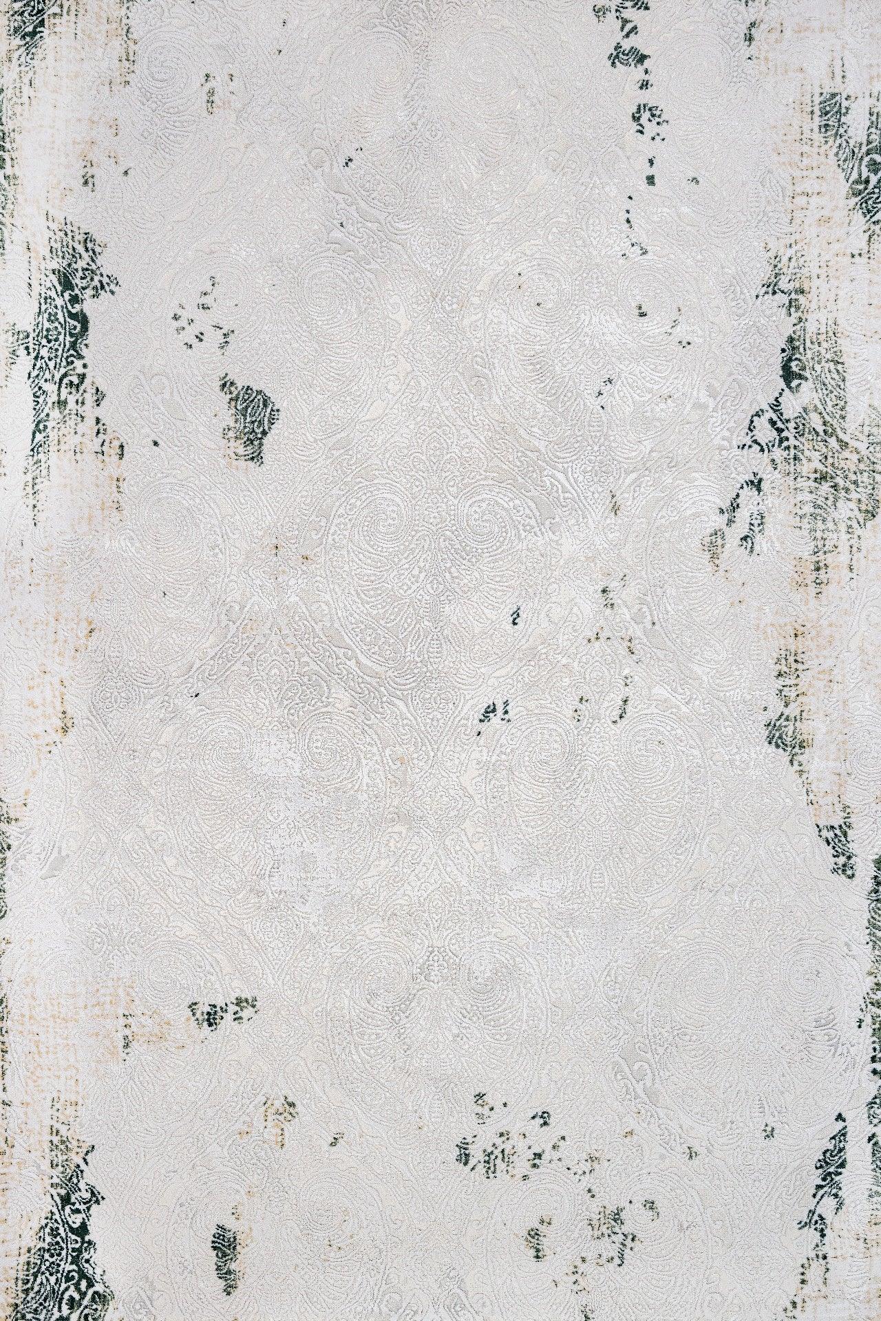 Beyaz Gri Dokulu Minimalist Halı - Yıkanabilir - Kaymaz Taban - Pati Dostu