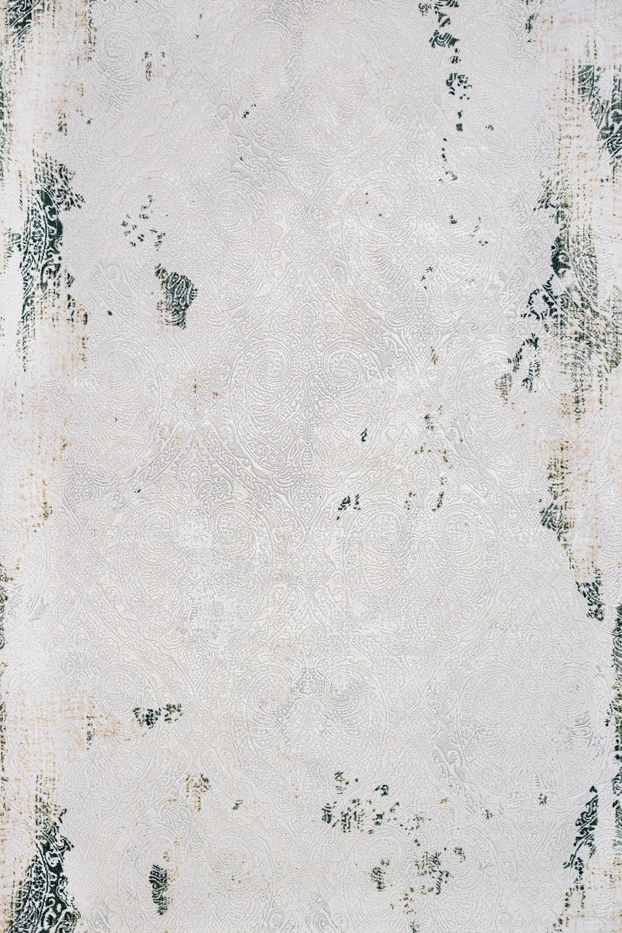 Beyaz Gri Dokulu Minimalist Halı - Yıkanabilir - Kaymaz Taban - Pati Dostu