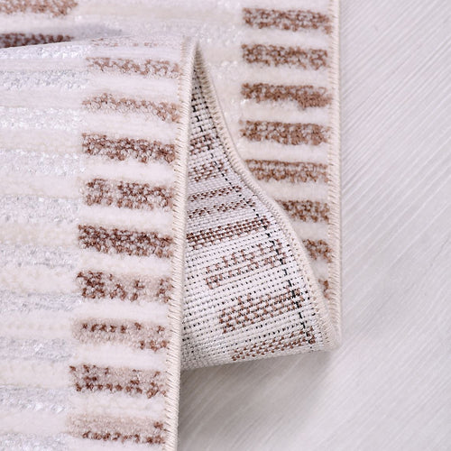 Bej Modern Akrilik Makine Halısı