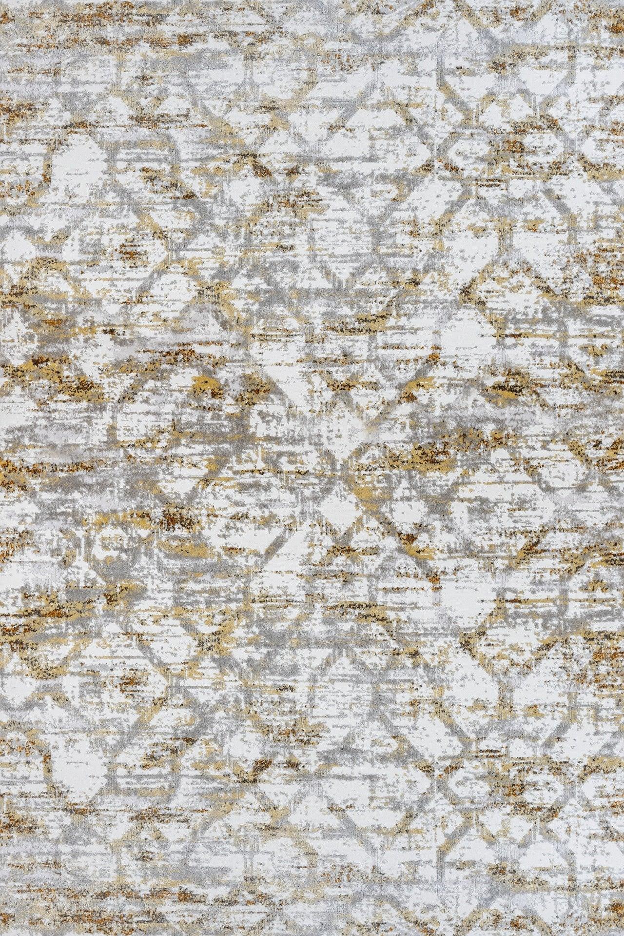 Gold Bohem Geometrik Halı - Yıkanabilir - Kaymaz Taban - Pati Dostu