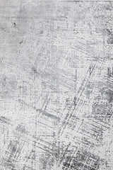 Gray Light Gray Distressed Living Room Rug - Cotton