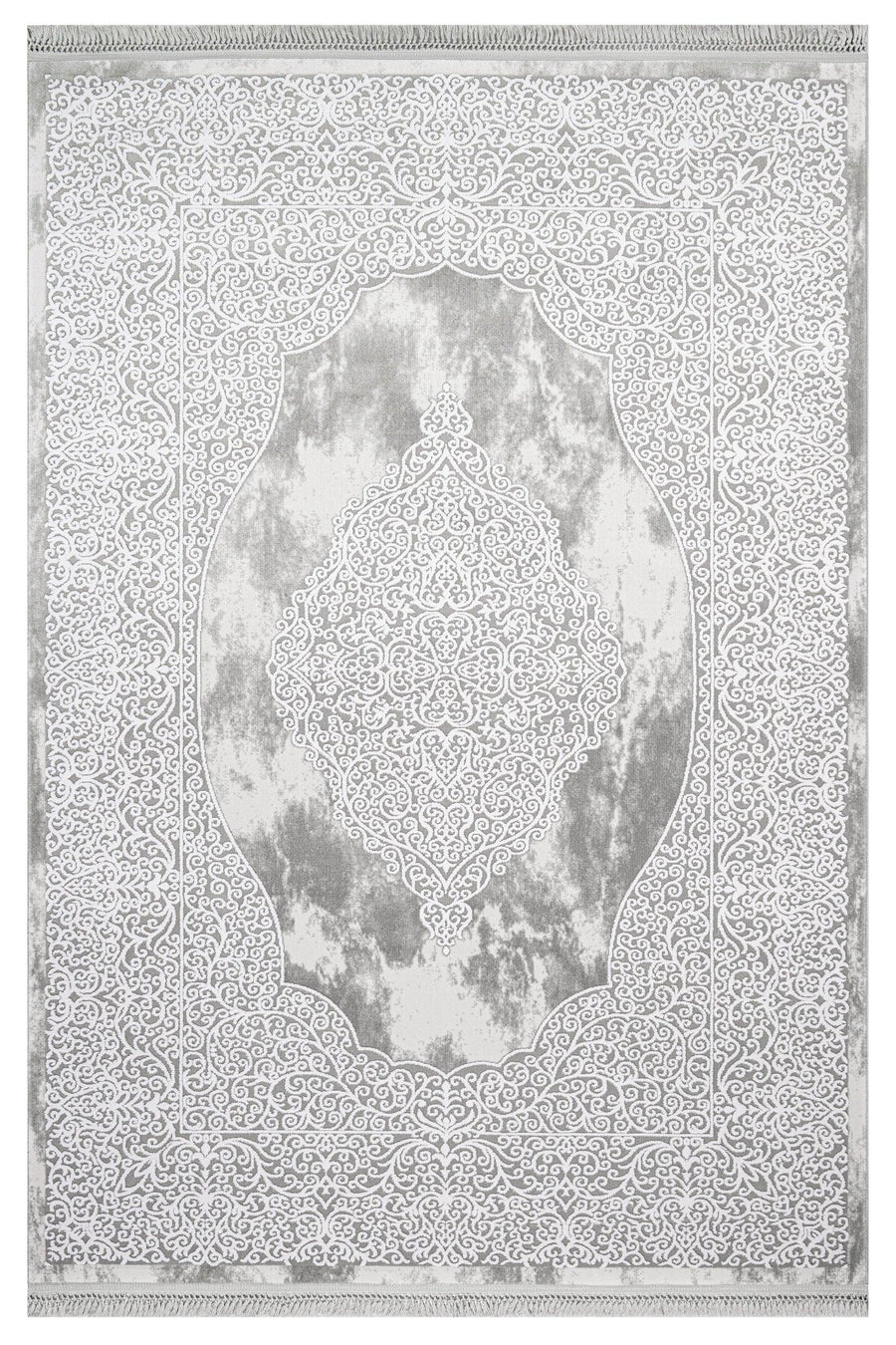 Grey Distressed Medallion Area Rug – in the living room