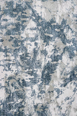 Light Grey Blue Modern Living Room Rug Medallion - Cotton