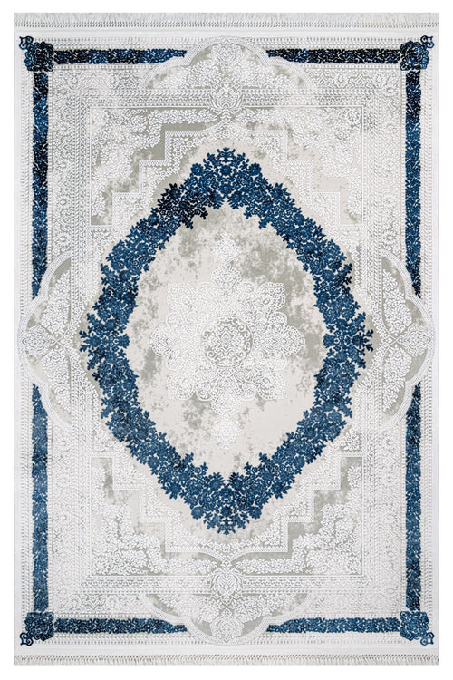 Kenzie White Classic Acrylic Machine Rug