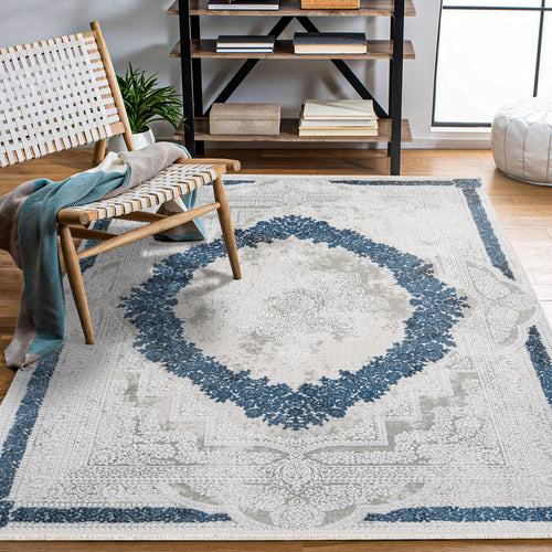 Kenzie Beyaz Klasik Akrilik Makine Halısı