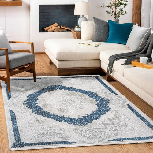 Kenzie Beyaz Klasik Akrilik Makine Halısı