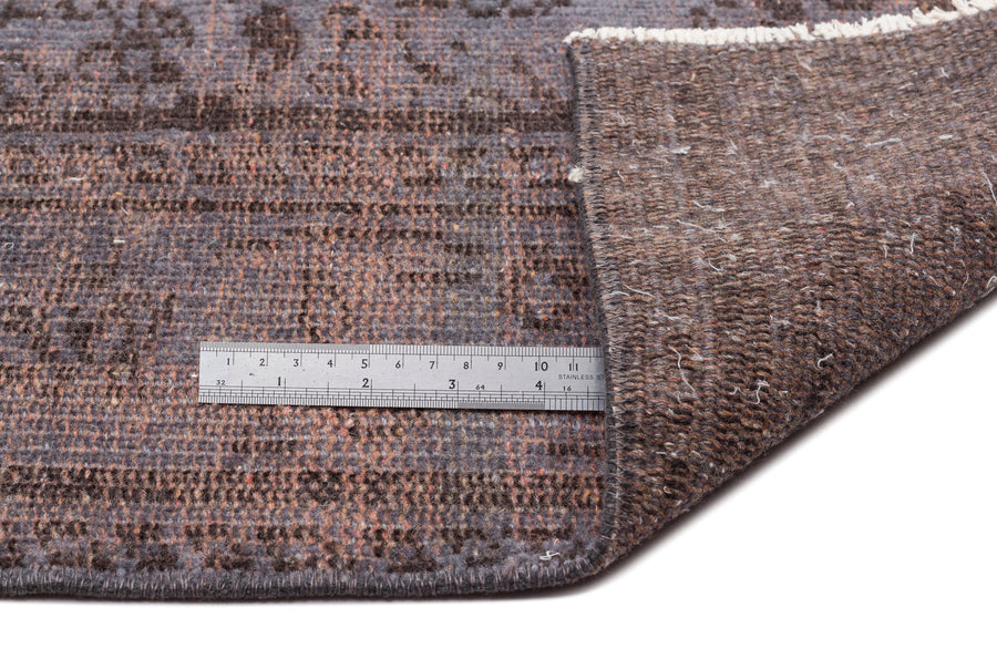 Tirena Gri ve Kahverengi Madalyon Desenli El Dokuma Halı 156x254 cm – detay görünümü