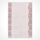 Cream Brown Modern Geometric Living Room Rug - Polyester