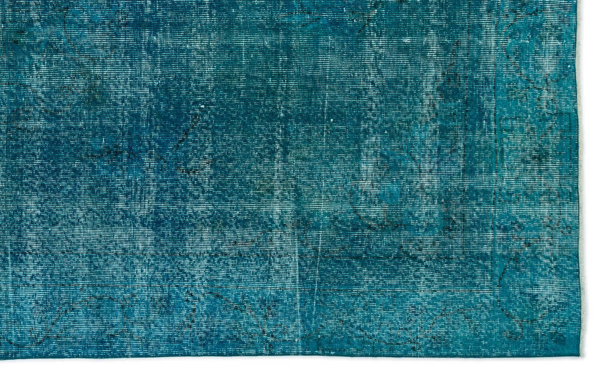 Tirena Turkuaz ve Mavi Soyut Desenli El Dokuma Halı 183x292 cm – detay görünümü