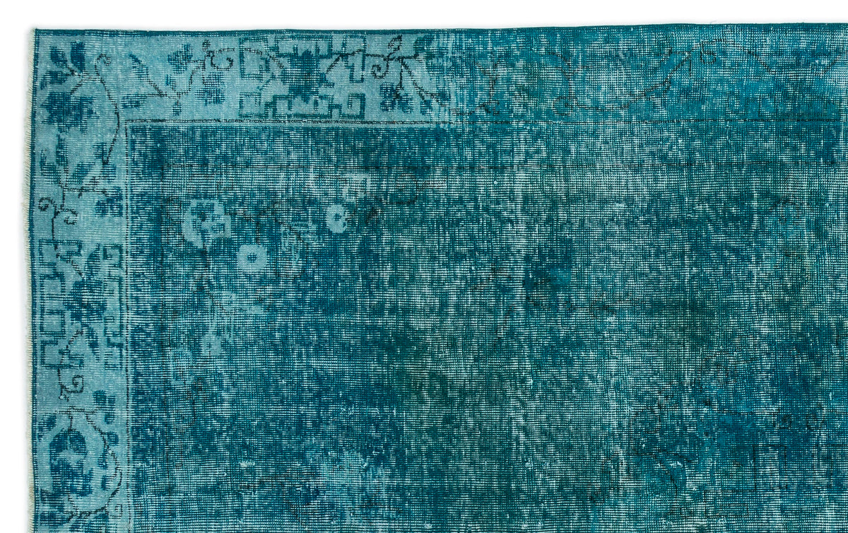 Tirena Turkuaz ve Mavi Soyut Desenli El Dokuma Halı 183x292 cm – detay görünümü